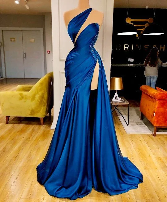 prom dresses for short girlsBlue Prom Dress, Beaded Prom Dresses, One Shoulder Prom Dresses, Pageant Dresses For Women, Lace Applique Prom Dresses, Cheap Prom Dresses, Prom Dresses 2022,MD6967