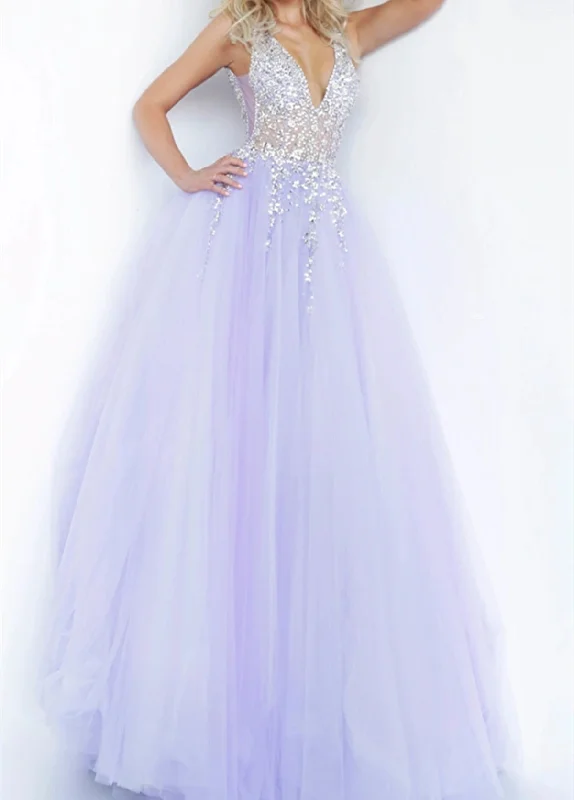 sequined prom dressesWholesale Purple Beaded Prom Dresses