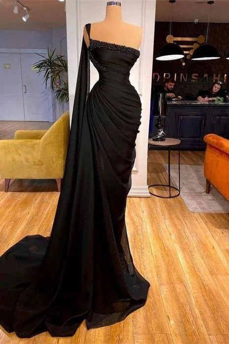 prom dresses with sequin detailingElegant Black Split Mermaid Beading Prom Dresses,EV3752