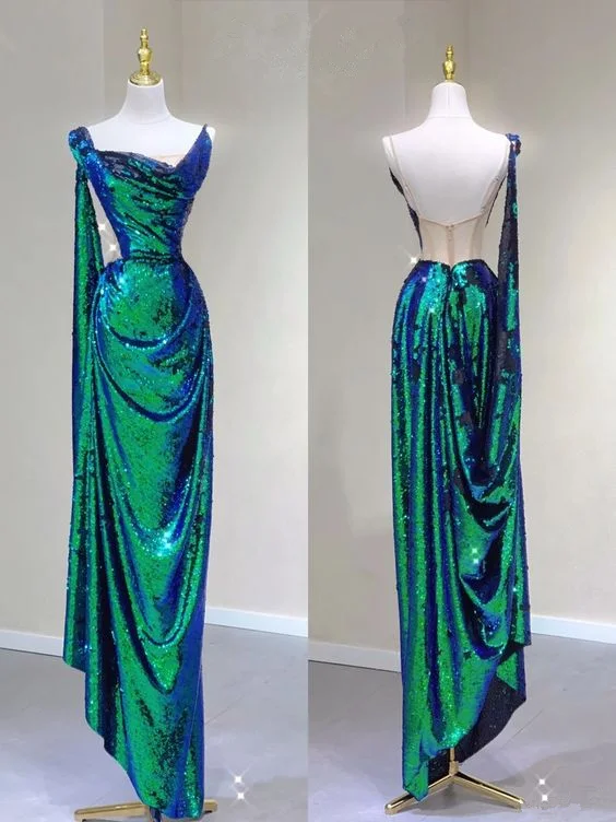 modern prom dressesNew Arrivals Green Straps Sequins Sheath Long Formal Prom Dress MD7364