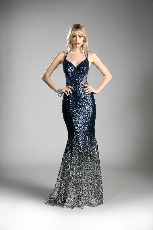 high-slit prom dressesSequin Sheath Trumpet Open Criss Cross Back Long Prom Dress CDCC8393