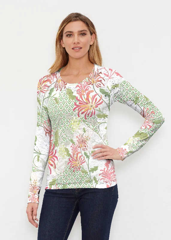 women's tops for wedding guest attireLucia Green (8089) ~ Thermal Long Sleeve Crew Shirt