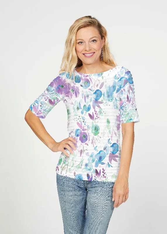 women's tops for those who want to stay on top of the latest fashion trends and wear pieces that are both stylish and on-trendViolet (16228) ~ Banded Elbow Sleeve Boat Neck Top