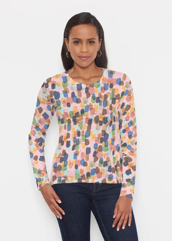 women's tops for those who love to experiment with fashionBrushstroke Multi (14293) ~ Signature Long Sleeve Crew Shirt