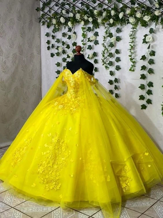 Formal Dress for Charity AwardsYellow Princess Quinceanera Dress Ball Gown, Sweet 16 Dresses Y6574