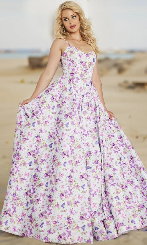 Formal Dress for Cultural FestivalsFloral Butterfly Print Ball Gown JVN38218