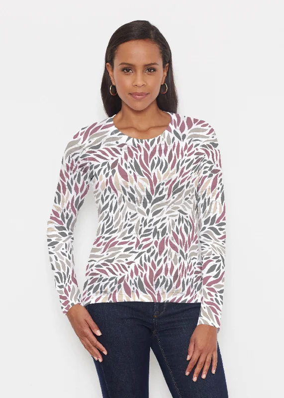 women's tops with floral printsHotsy Totsy Wine (8144) ~ Signature Long Sleeve Crew Shirt