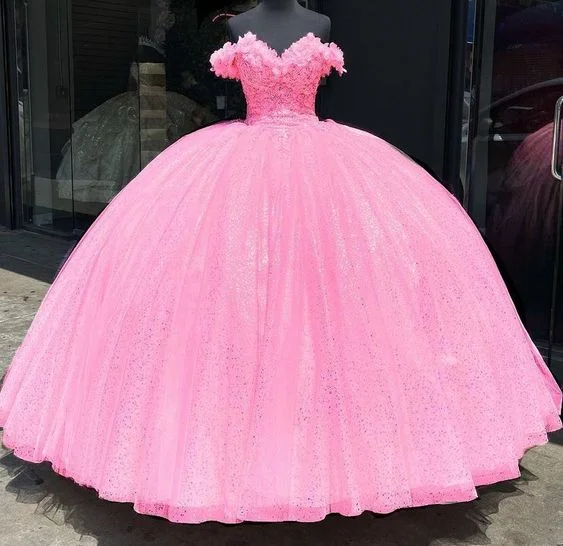 Formal Dress for Religious CeremoniesGlitter Off The Shoulder Ball Gown Sweet 16 Dress  Y4488