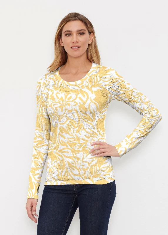 women's tops for those who want to add a touch of sophistication to their casual attireSummer Breeze Golden (8169) ~ Thermal Long Sleeve Crew Shirt