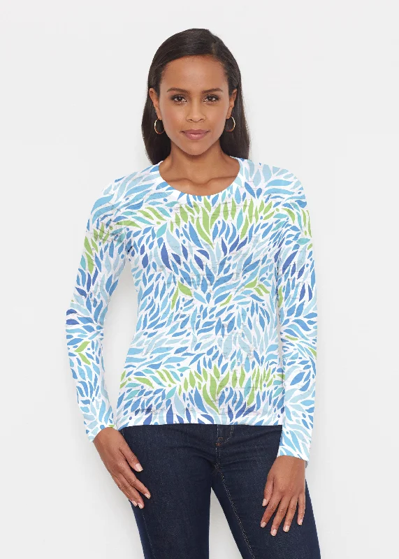 lace women's topsHotsy Totsy Blue (8143) ~ Signature Long Sleeve Crew Shirt