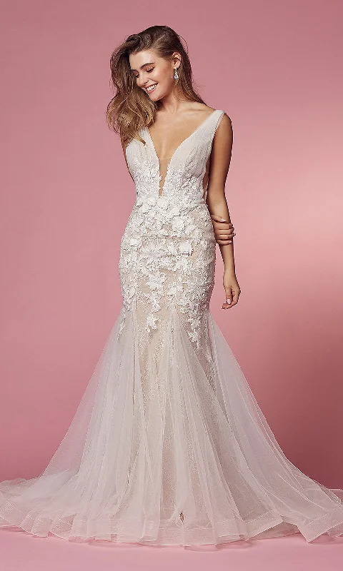 Formal Dress Shops in New YorkWhite Lace Formal Mermaid Bridal Gown