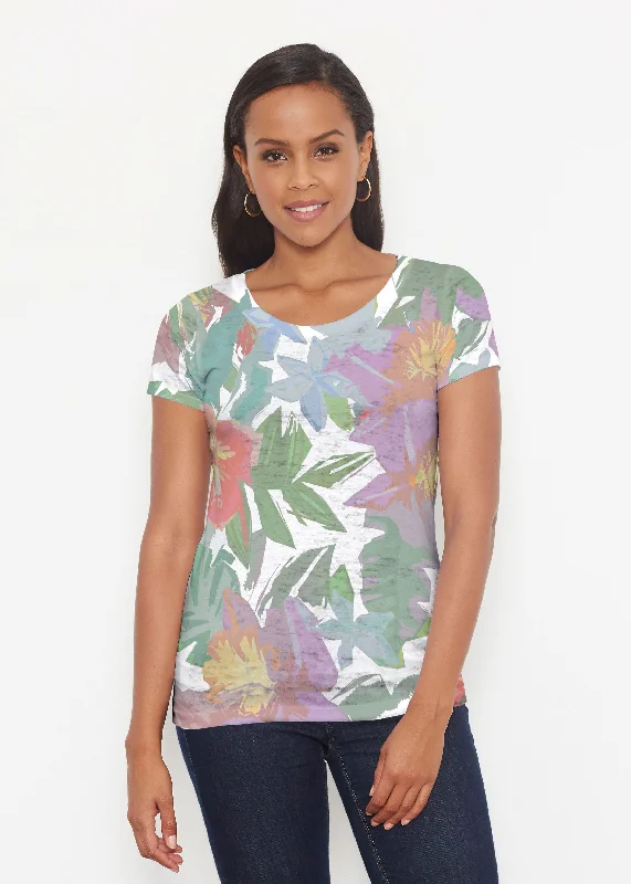 women's tops for those who seek both style and comfortHibiscus Island (19212) ~ Signature Short Sleeve Scoop Shirt