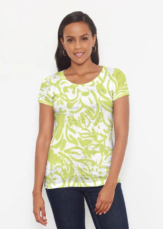 women's tops with sequin embellishmentsGreek Breeze Lime (8165) ~ Short Sleeve Scoop Shirt