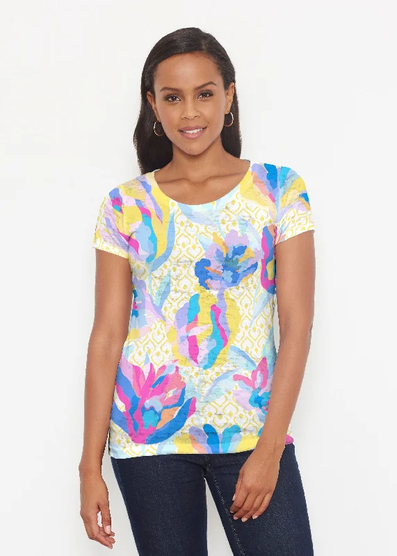 women's tops for those who want to make a bold fashion statement with their choice of topsFloral Spades (8048) ~ Short Sleeve Scoop Shirt