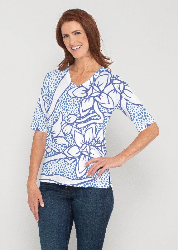 women's tops for bridal showers and baby showersPolka Vine (8111) ~ Signature Elbow Sleeve V-Neck Top