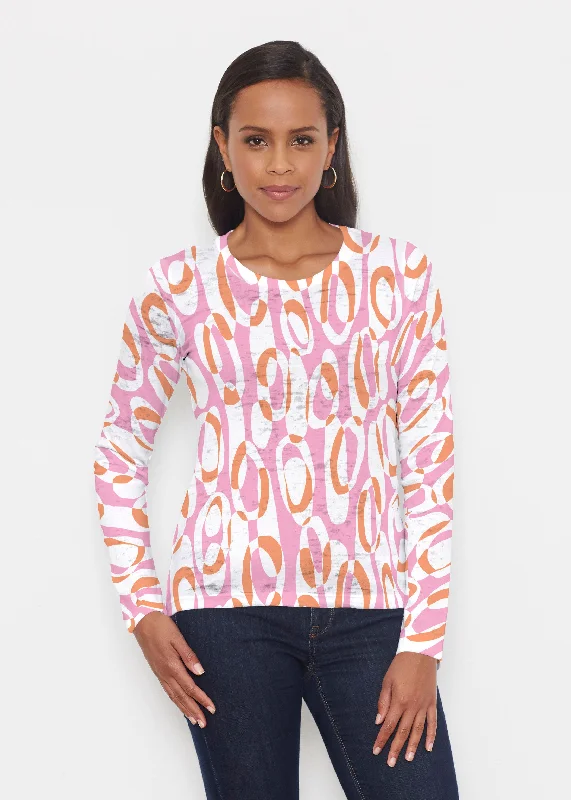 elegant women's topsLoop ta Loop Pink (8085) ~ Signature Long Sleeve Crew Shirt