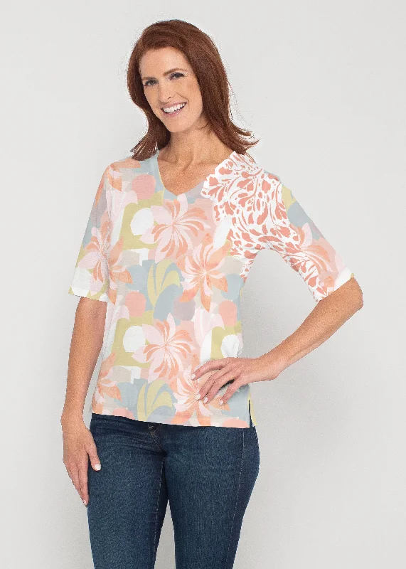 women's tops for those who want to create stylish and put-together outfits without spending a fortuneGarden Collage (8049) ~ Signature Elbow Sleeve V-Neck Top