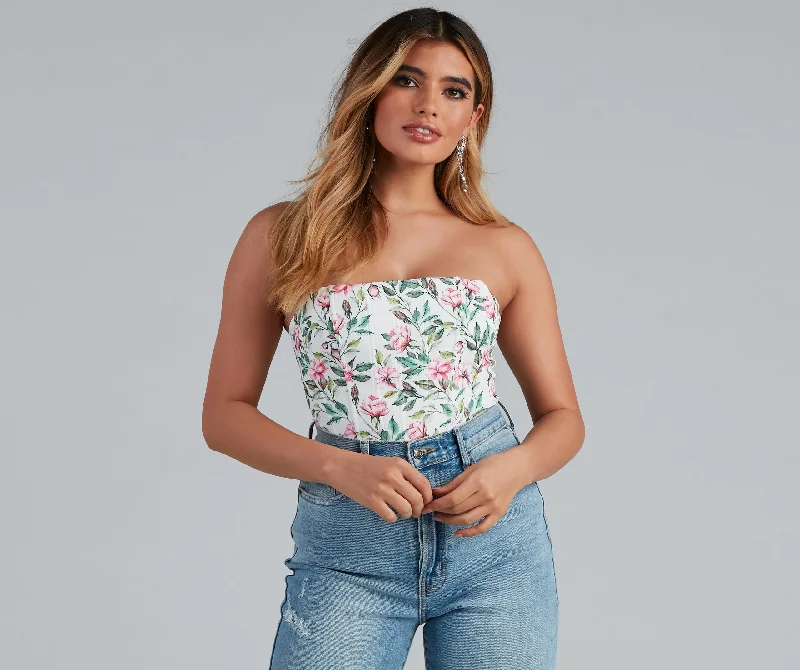 women's tops for those who want to add a bit of flair and personality to their looksEffortless Floral Beauty Corset Top