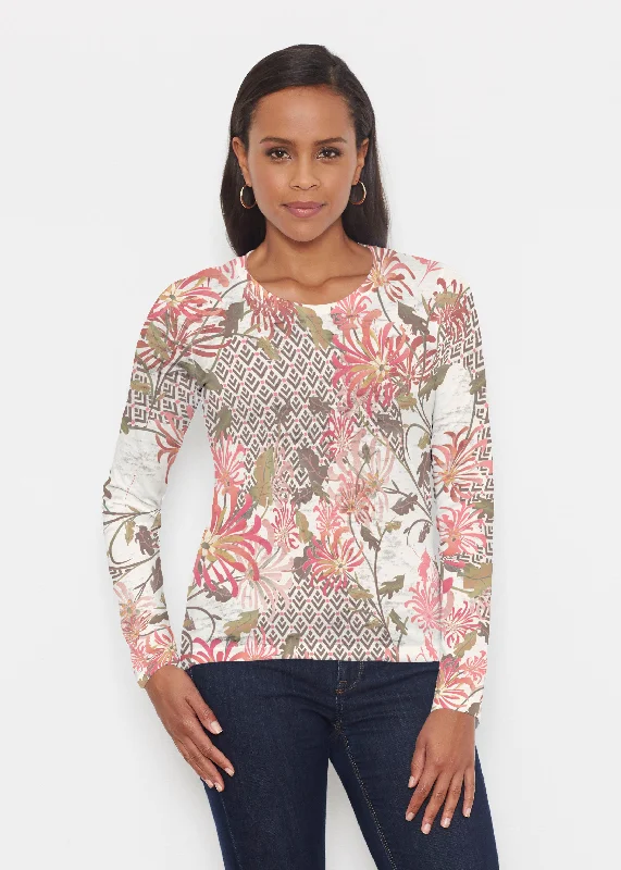 affordable women's topsLucia Chocolate (8129) ~ Signature Long Sleeve Crew Shirt