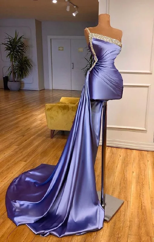 Formal Dress for WeddingsPurple formal dresses, beaded evening dresses, one shoulder evening dress, evening dresses short, elegant formal dresses Y1771