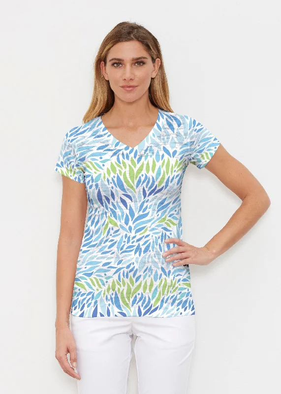 off-the-shoulder women's topsHotsy Totsy Blue (8143) ~ Signature Cap Sleeve V-Neck Shirt