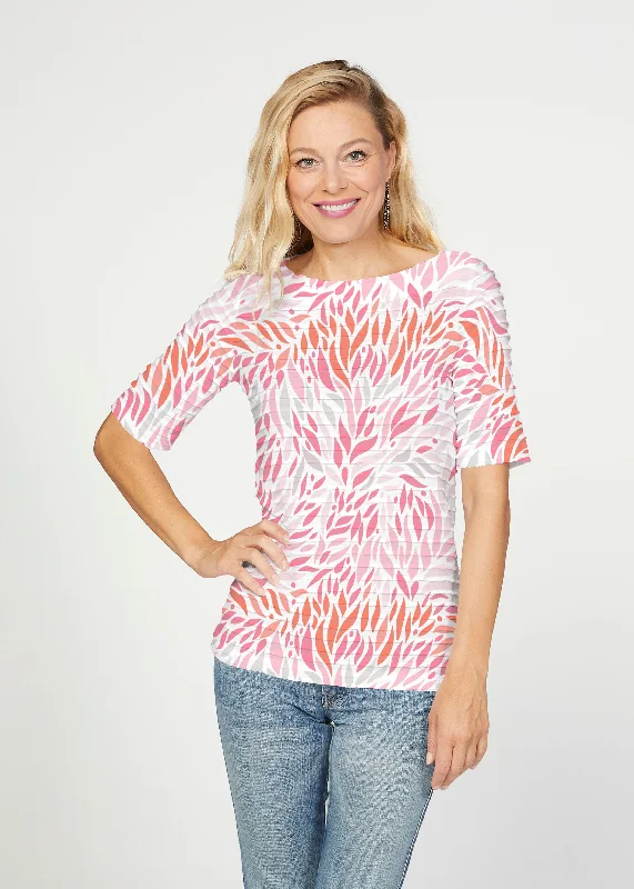 women's tops for those who want to stay warm and stylish during colder weatherHotsy Totsy Pink (8145) ~ Banded Elbow Sleeve Boat Neck Top