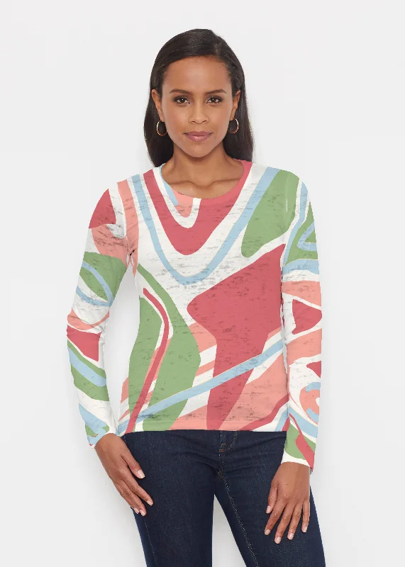 women's tops with sheer overlaysBoomerang (17292) ~ Signature Long Sleeve Crew Shirt