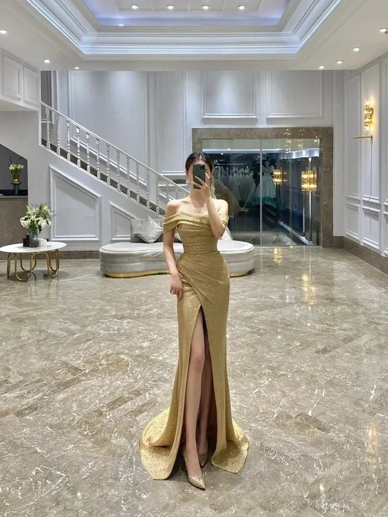 Affordable Formal Dress OptionsElegant Off The Shoulder Long Evening Dress Charming Formal Gown Y387