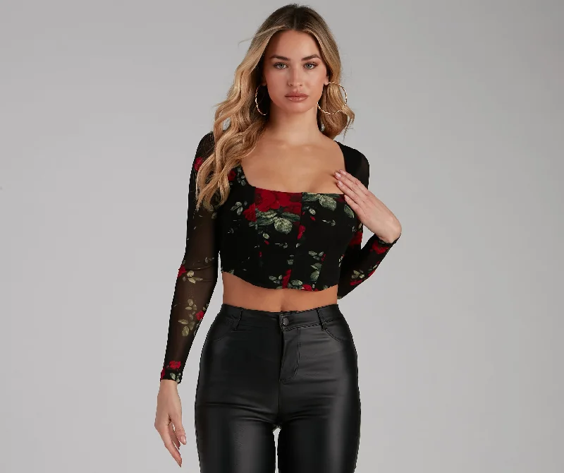 women's tops for fashion-forward individualsLove At First Rose Bustier Top