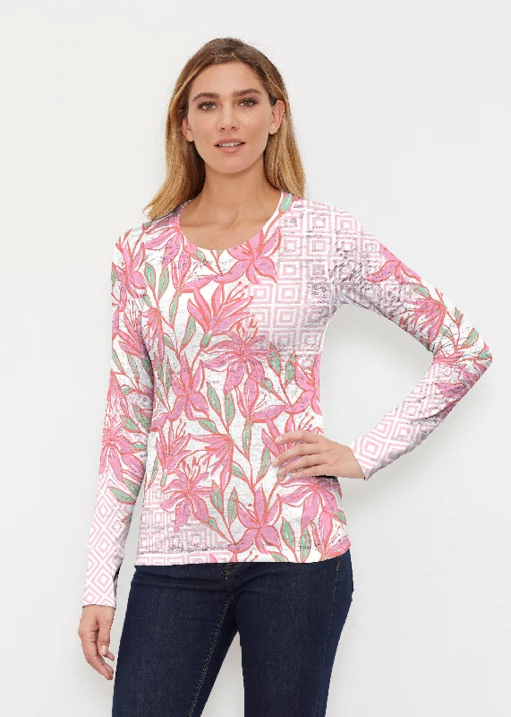 women's tops for glamorous eveningsA lot of Lillies (8088) ~ Thermal Long Sleeve Crew Shirt