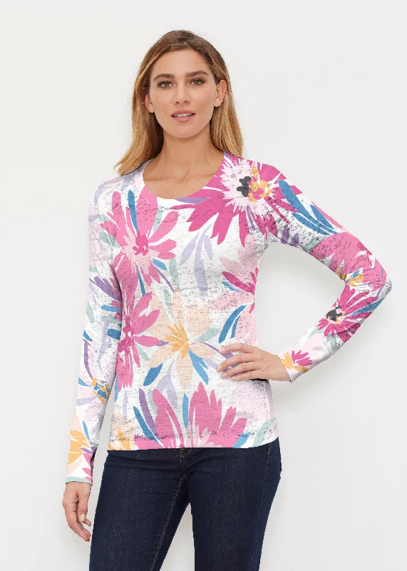 women's tops with beading accentsLoves me Loves me Not (8068) ~ Thermal Long Sleeve Crew Shirt