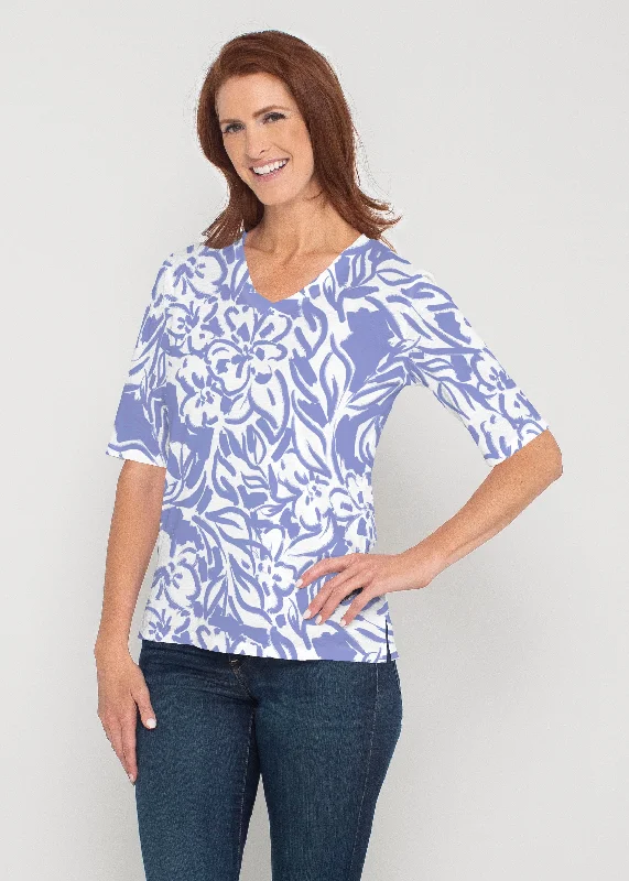 women's tops for layeringSummer Breeze Perri (8164) ~ Signature Elbow Sleeve V-Neck Top