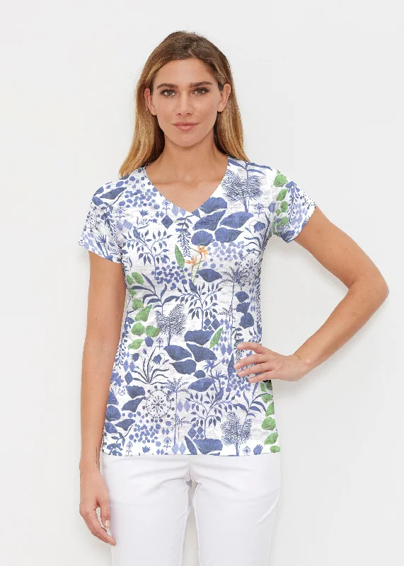 elegant women's topsPetals (8141) ~ Signature Cap Sleeve V-Neck Shirt