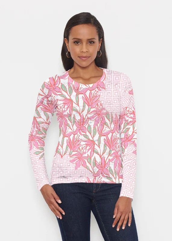 women's tops for statement-making outfitsA lot of Lillies (8088) ~ Signature Long Sleeve Crew Shirt