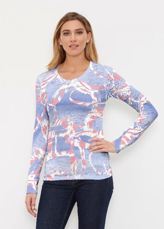 women's tops for summer festivalsRound About Perri (16253) ~ Thermal Long Sleeve Crew Shirt