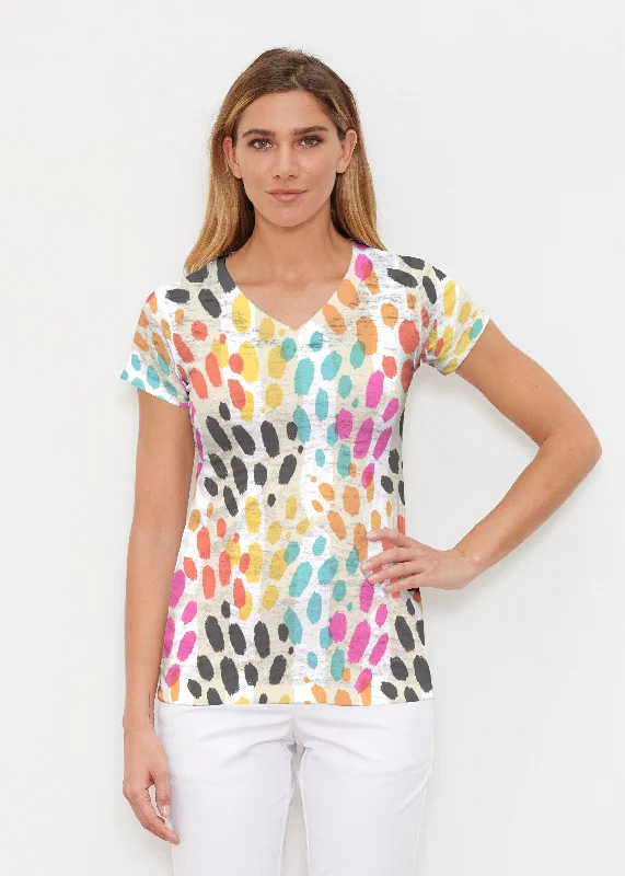 women's tops for those who want to make a fashion statementSanta Fe (14267) ~ Signature Cap Sleeve V-Neck Shirt