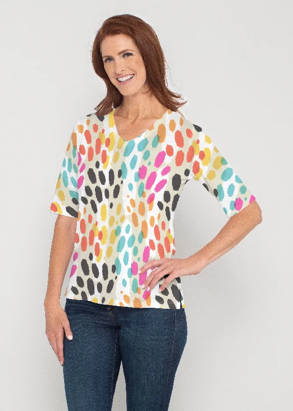 women's tops for those who prefer classic over trendy stylesSanta Fe (14267) ~ Signature Elbow Sleeve V-Neck Top