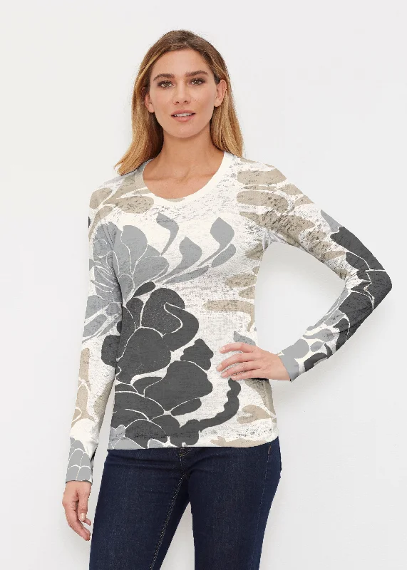 women's tops that offer a perfect blend of style, comfort, and affordabilityLotus Grey (23057) ~ Thermal Long Sleeve Crew Shirt