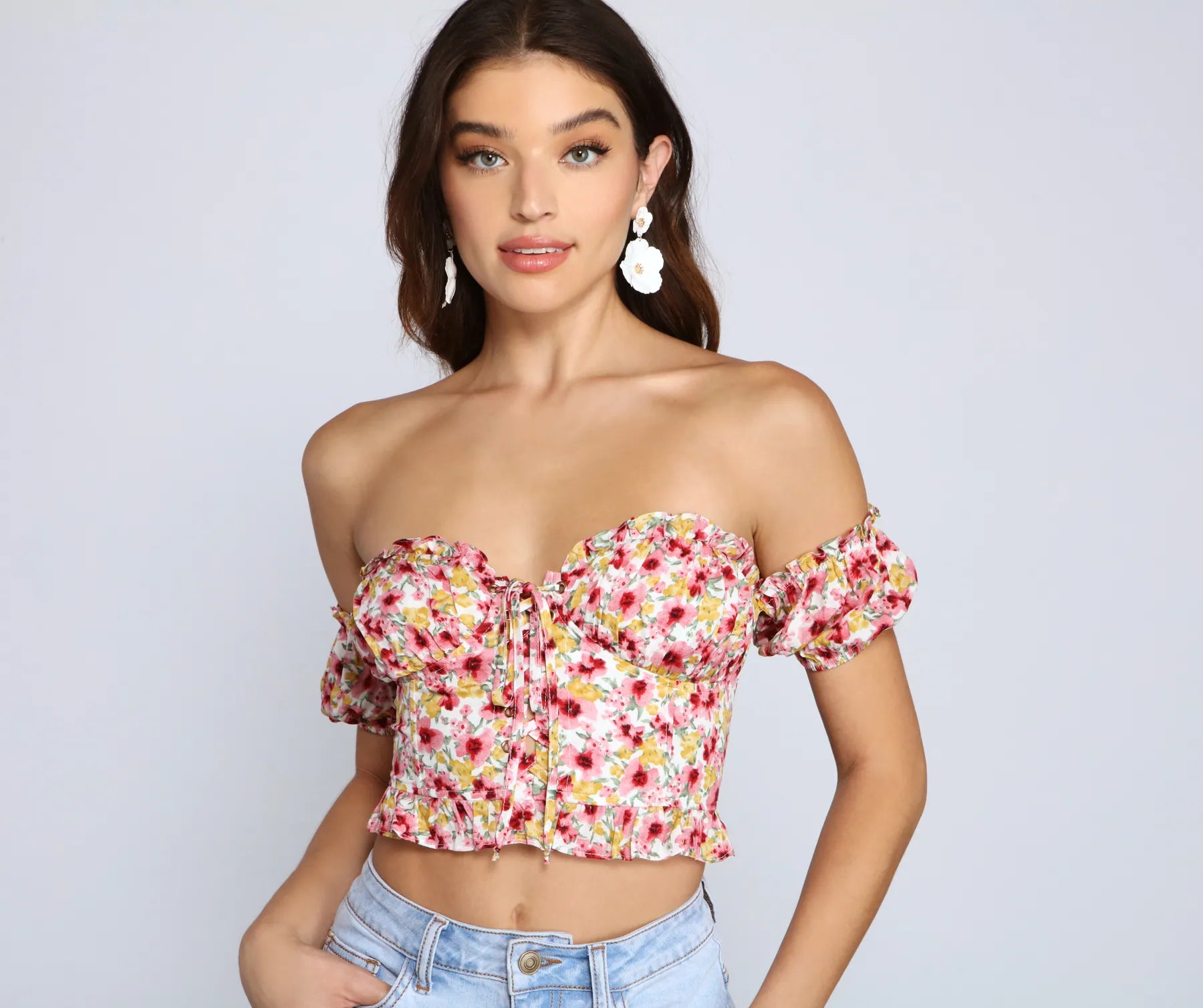 tank tops for womenKeep It Sweet Floral Crop Top