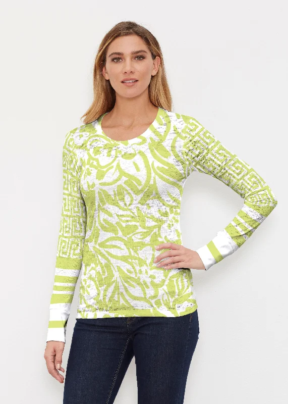 camisoles for womenGreek Breeze Lime (8165) ~ Thermal Long Sleeve Crew Shirt