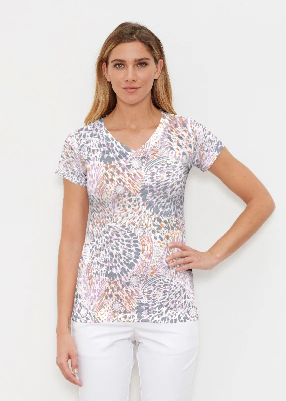 women's tops for those who want to wear versatile pieces that can be dressed up or downBig Bang (8092) ~ Signature Cap Sleeve V-Neck Shirt