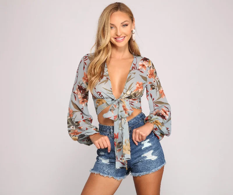 women's tops made from cottonVacay Bound Tie-Front Top