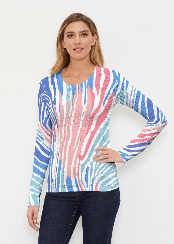 women's tops for those who want to invest in timeless piecesFruity Stripes (14272) ~ Thermal Long Sleeve Crew Shirt