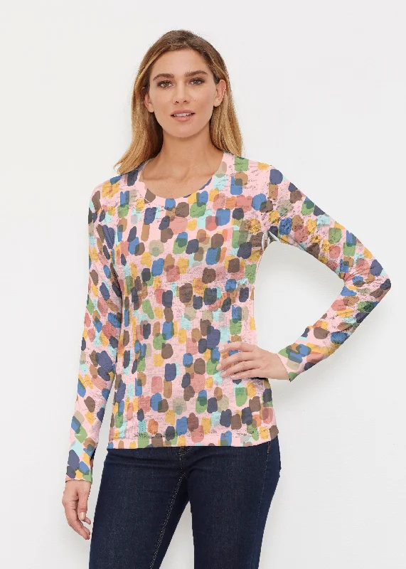 women's tops for fashion-conscious professionalsBrushstroke Multi (14293) ~ Thermal Long Sleeve Crew Shirt