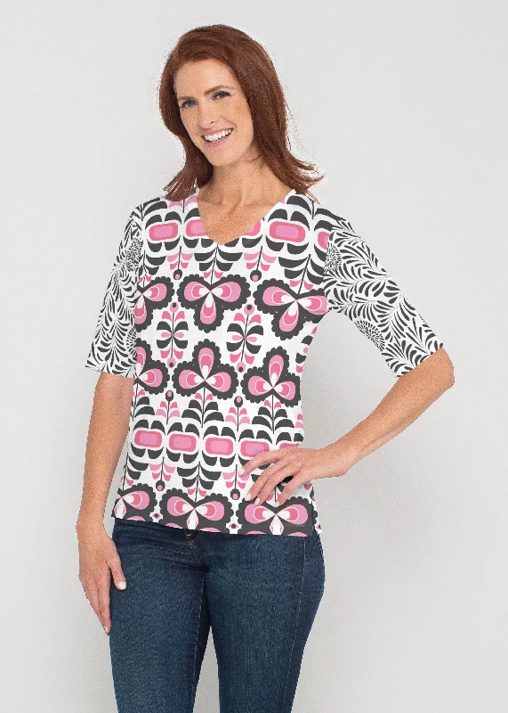 women's tops for those who want to wear pieces that are both comfortable and stylishLolly (8090) ~ Signature Elbow Sleeve V-Neck Top