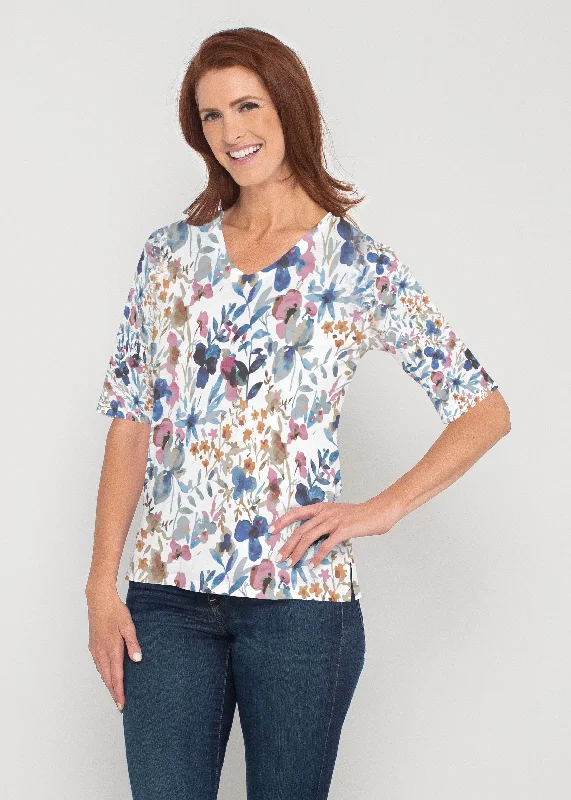 women's tops for those who want to stay warm and stylish during colder weatherRossa (8016) ~ Signature Elbow Sleeve V-Neck Top