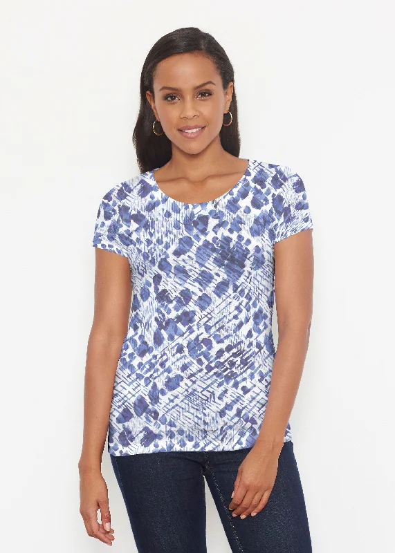 women's tops with asymmetrical designsSophia (8056) ~ Short Sleeve Scoop Shirt