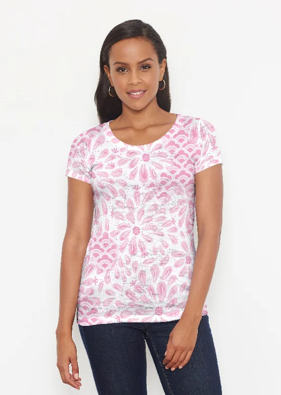 plus-size women's topsDaybreak Pink (8073) ~ Short Sleeve Scoop Shirt