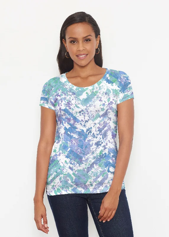 women's tops with sheer overlaysCapizee (16231) ~ Short Sleeve Scoop Shirt