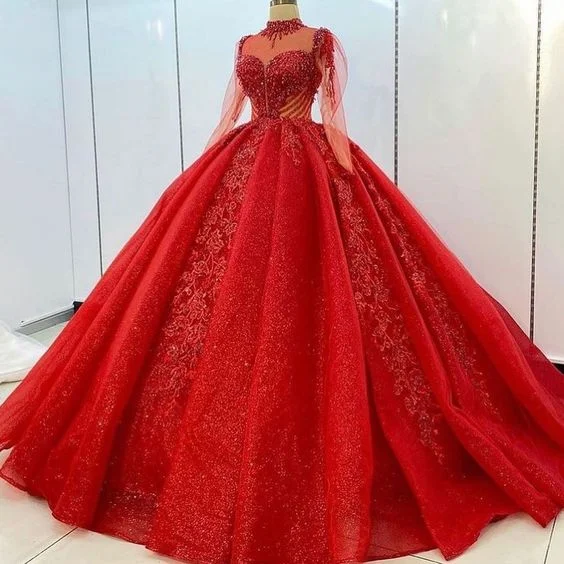 Formal Dress for Academic AwardsLuxurious Red Ball Gown,Red Princess Dress Y6571